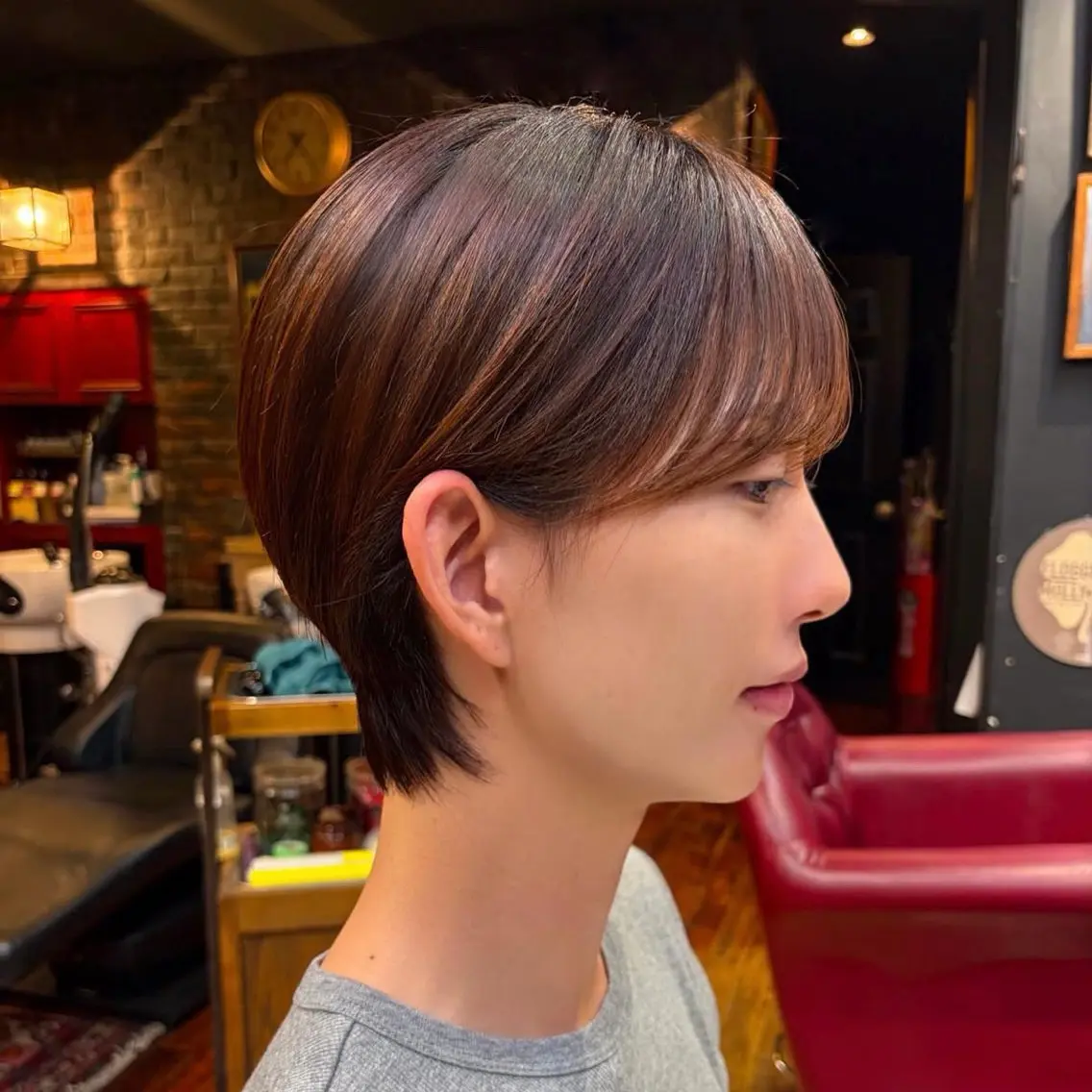 ショート カラー ブラウンカラー マロンブラウン ショートヘア カット ヘアカラー 似合わせカット/ イシダシュウ⭐️のヘアスタイル
