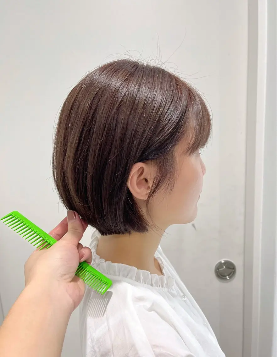 ショート ボブパーマ/縮毛矯正 /かわいい/せき🫧のヘアスタイル