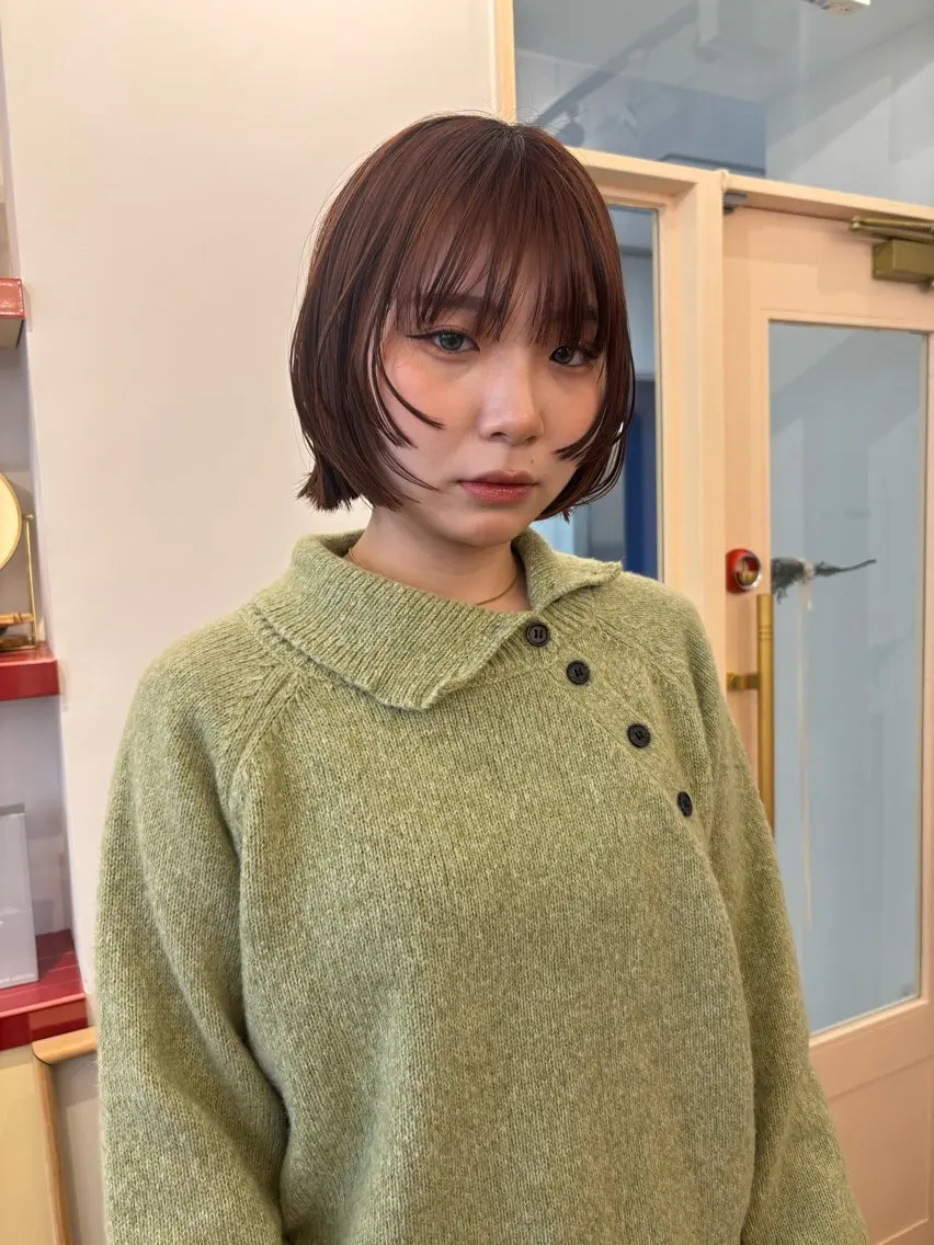 ショート カット トリートメント ブリーチなしカラー/ パーマ/おとは🌱のヘアスタイル