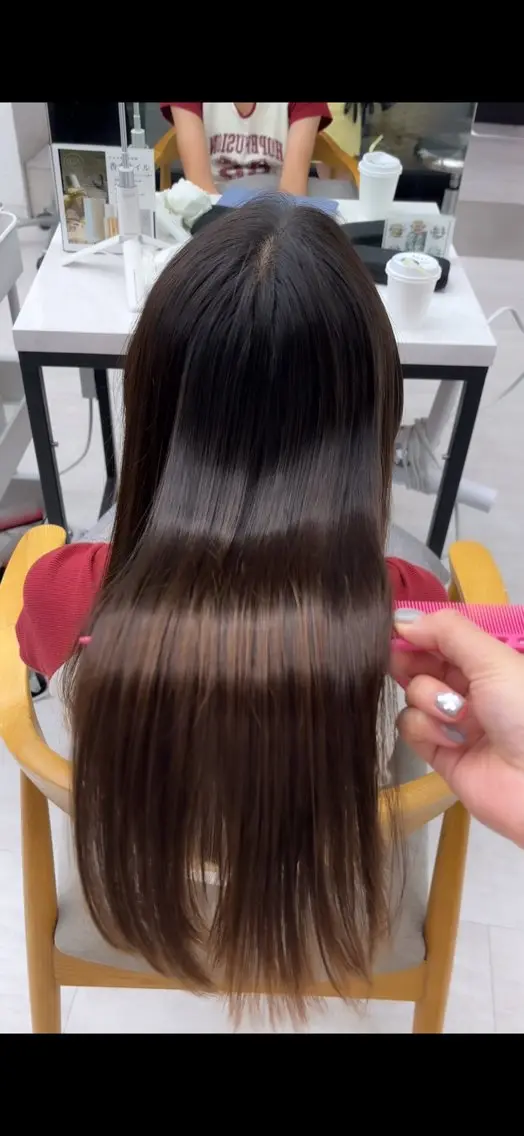 ロング 縮毛矯正 縮毛矯正 松浦 萌冬のヘアスタイル