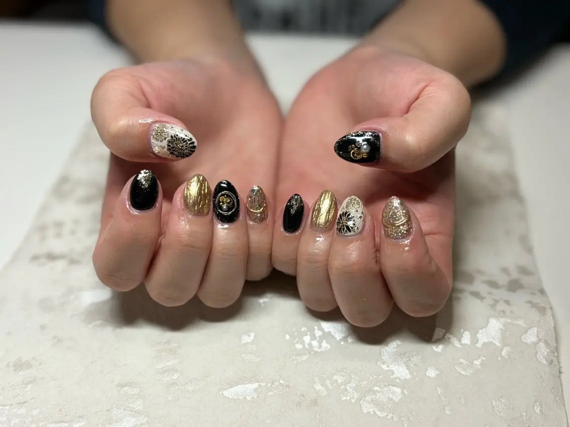 ネイル 成人式 門真市ネイルサロン♡ KUMI.HANAのネイルデザイン
