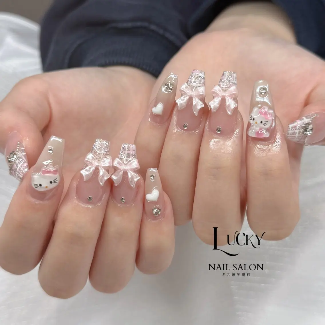 ネイル アートネイル ジェルネイル ロングネイル 持ち込み シンプルネイル Lucky Nail Salonのネイルデザイン