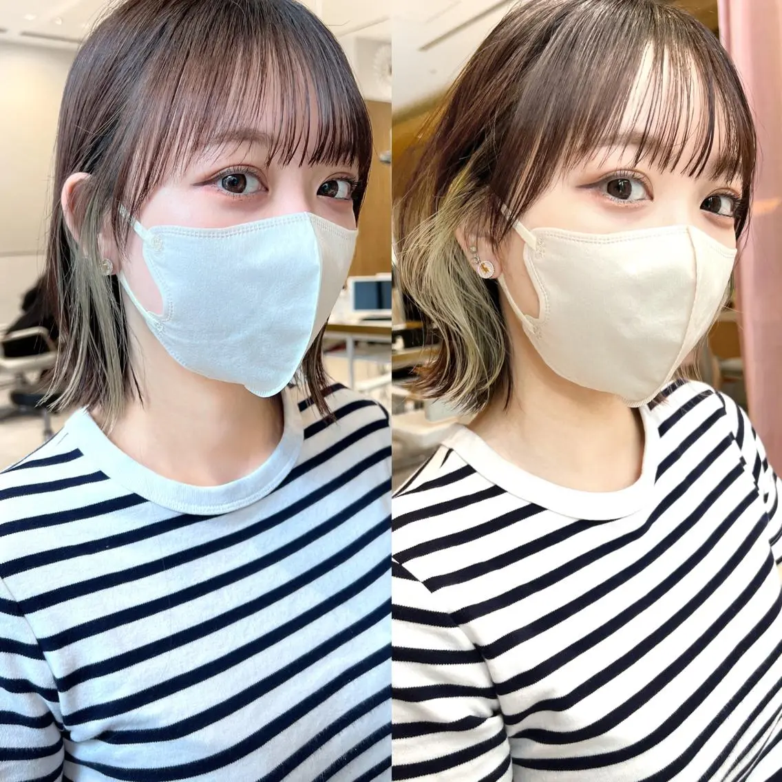 ミディアム カラー ベージュカラー 透明感カラー グレージュ ボブ カット ヘアカラー トリートメント レイヤー専門家 ダブルカラー修のヘアスタイル