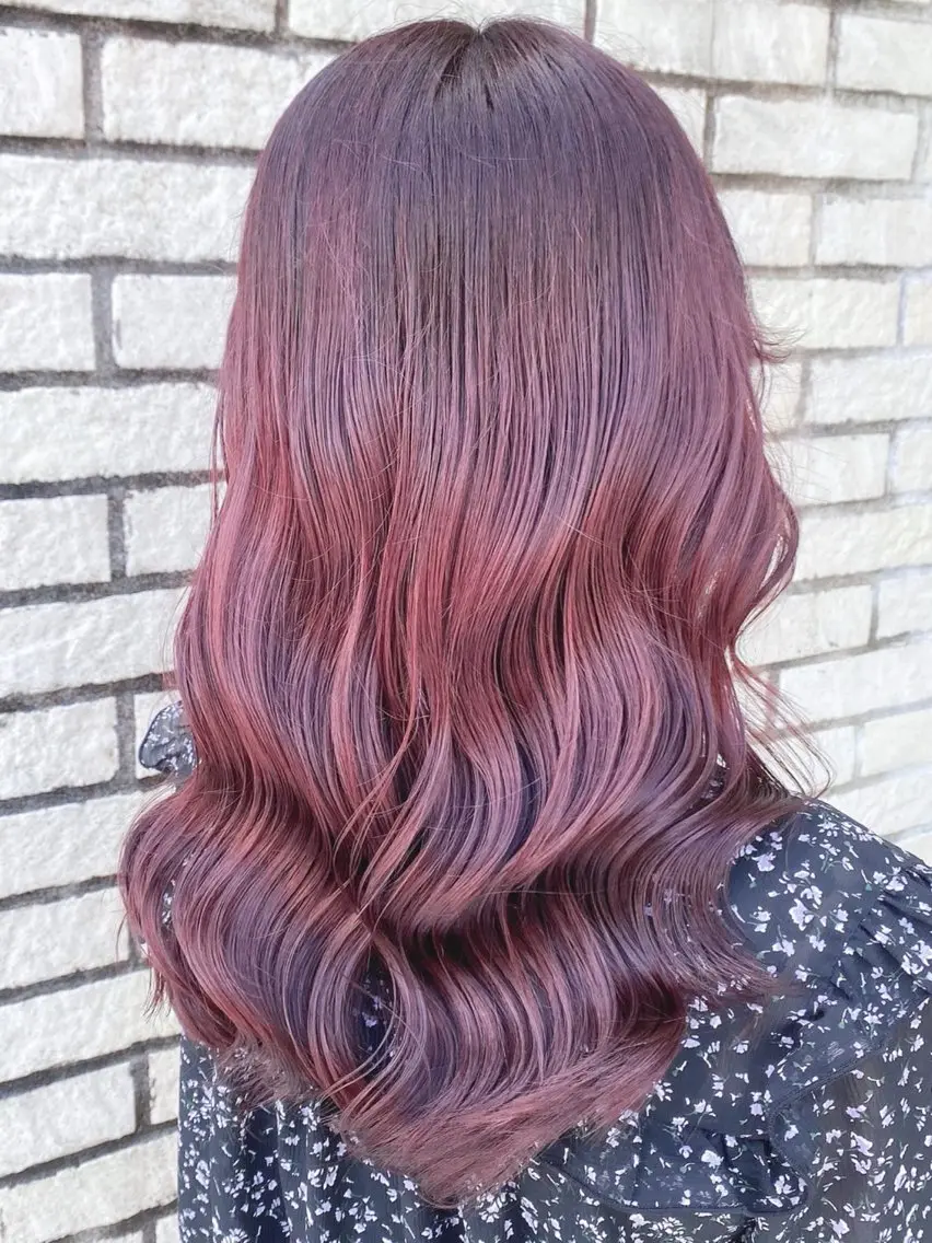 ミディアム カラー ピンクカラー カット ヘアカラー トリートメント 髪質改善カラー 指名No.1👑のヘアスタイル