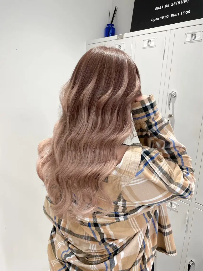 ロング カラー シールエクステ ブリーチ ケアブリーチ デザインカラー ダブルカラー 🦋韓国hair🦋 エクステ店長sakiのヘアスタイル