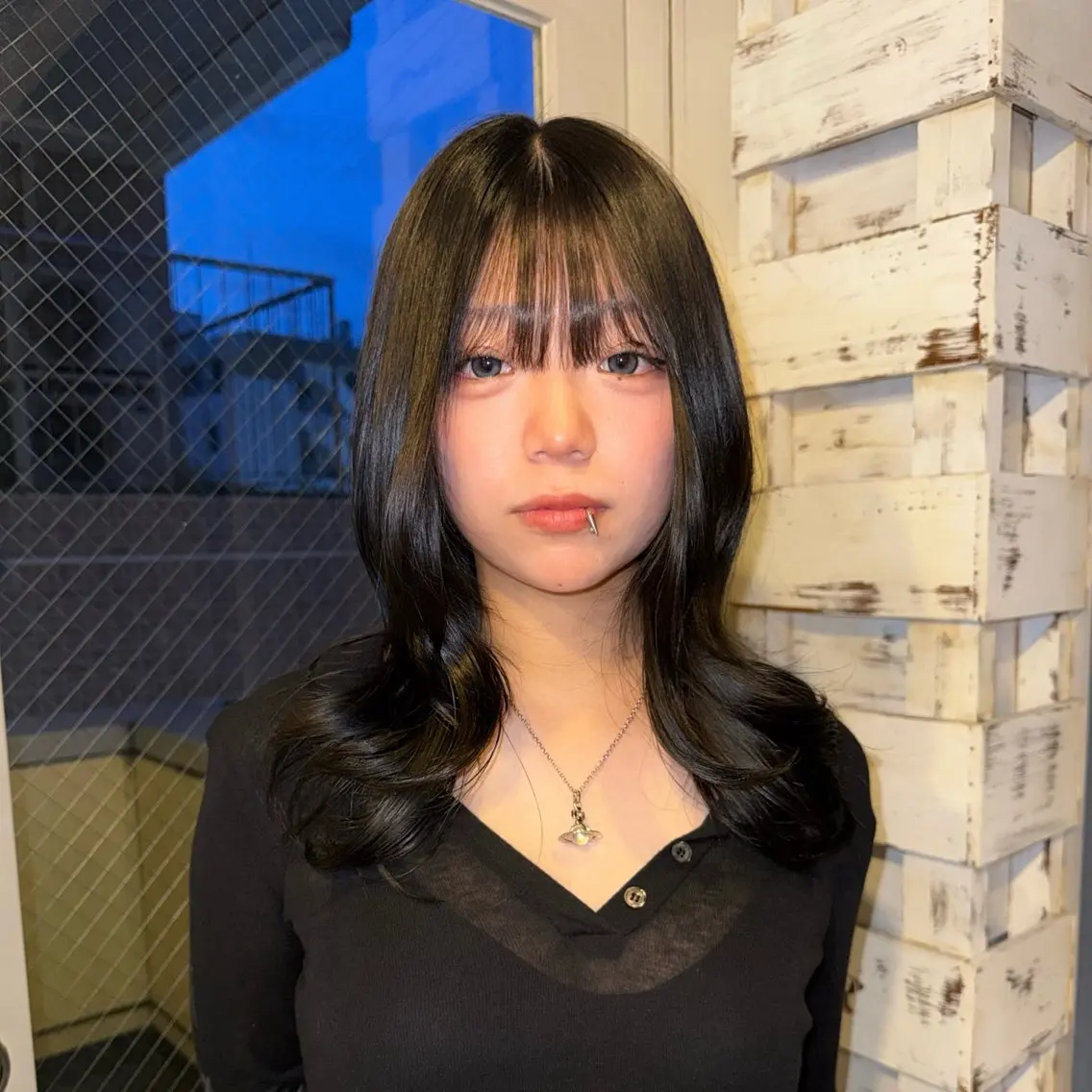 カラー 黒髪 グレーブラック SHIZU ❄️⋆.˚のヘアスタイル