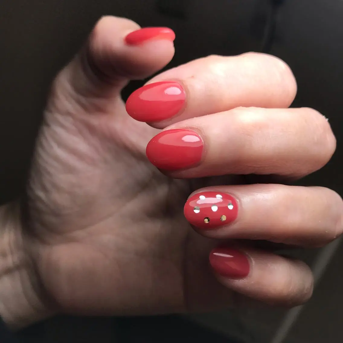 ネイル ワンカラーネイル ストーンネイル salon Noelのネイルデザイン