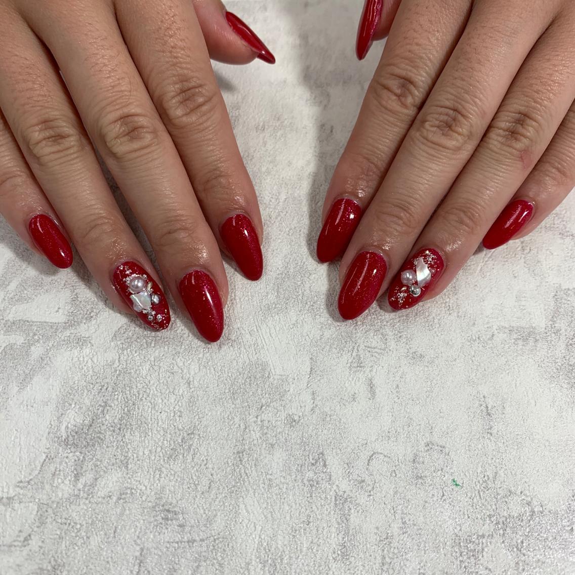 ネイル 赤色 Li aile eye&nailのマツエク・マツパデザイン