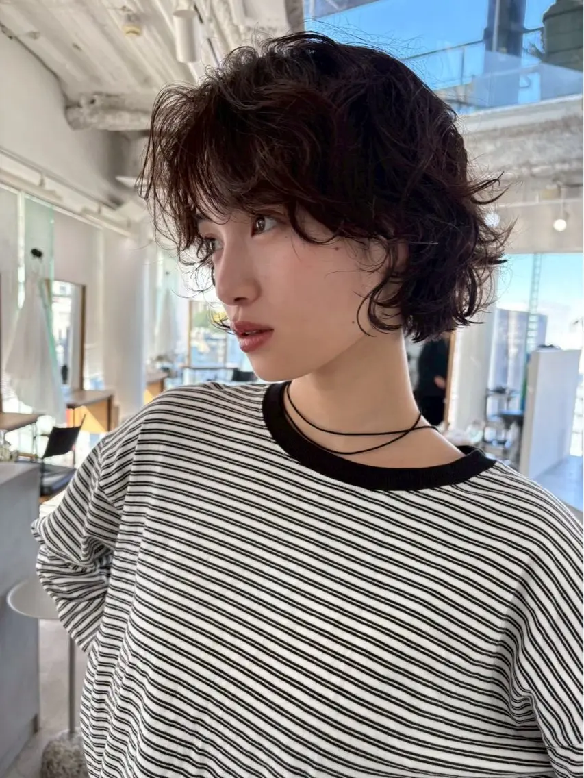 ショート パーマ ボブ ボブパーマ 清水歩美のヘアスタイル