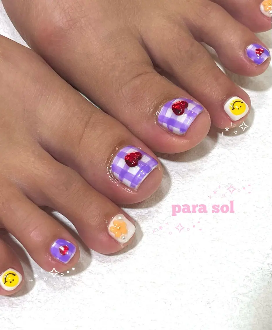 ネイル 長さ出し フットネイル ジェルネイル 持ち込み パラジェル ハンドネイル フットネイル Para Sol nail Maoのネイルデザイン