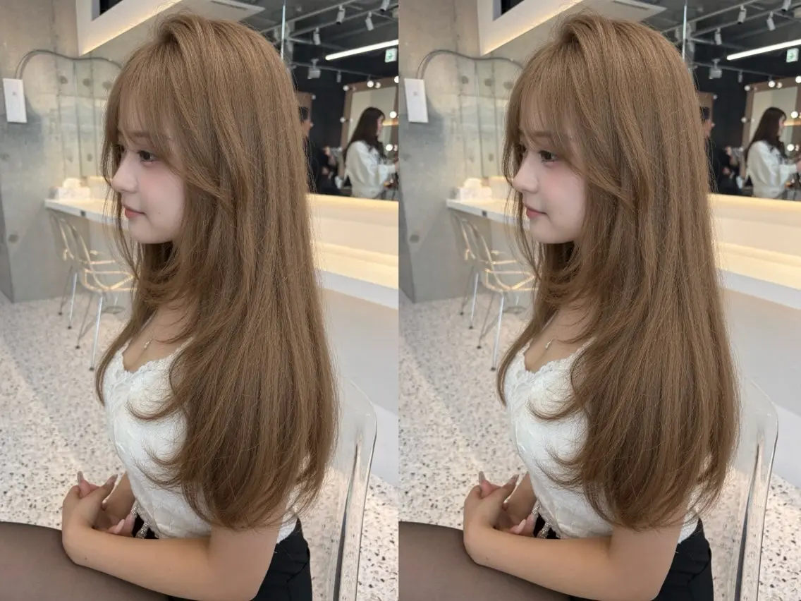 ロング ヘアカラー トリートメント 🎀ダブルカラー/ 透明感カラー/翼🎀のヘアスタイル