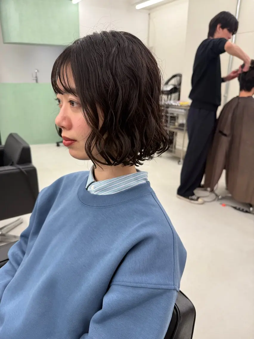 ミディアム カラー カット パーマ 表参道🌿赤み消し カラー/チナツのヘアスタイル