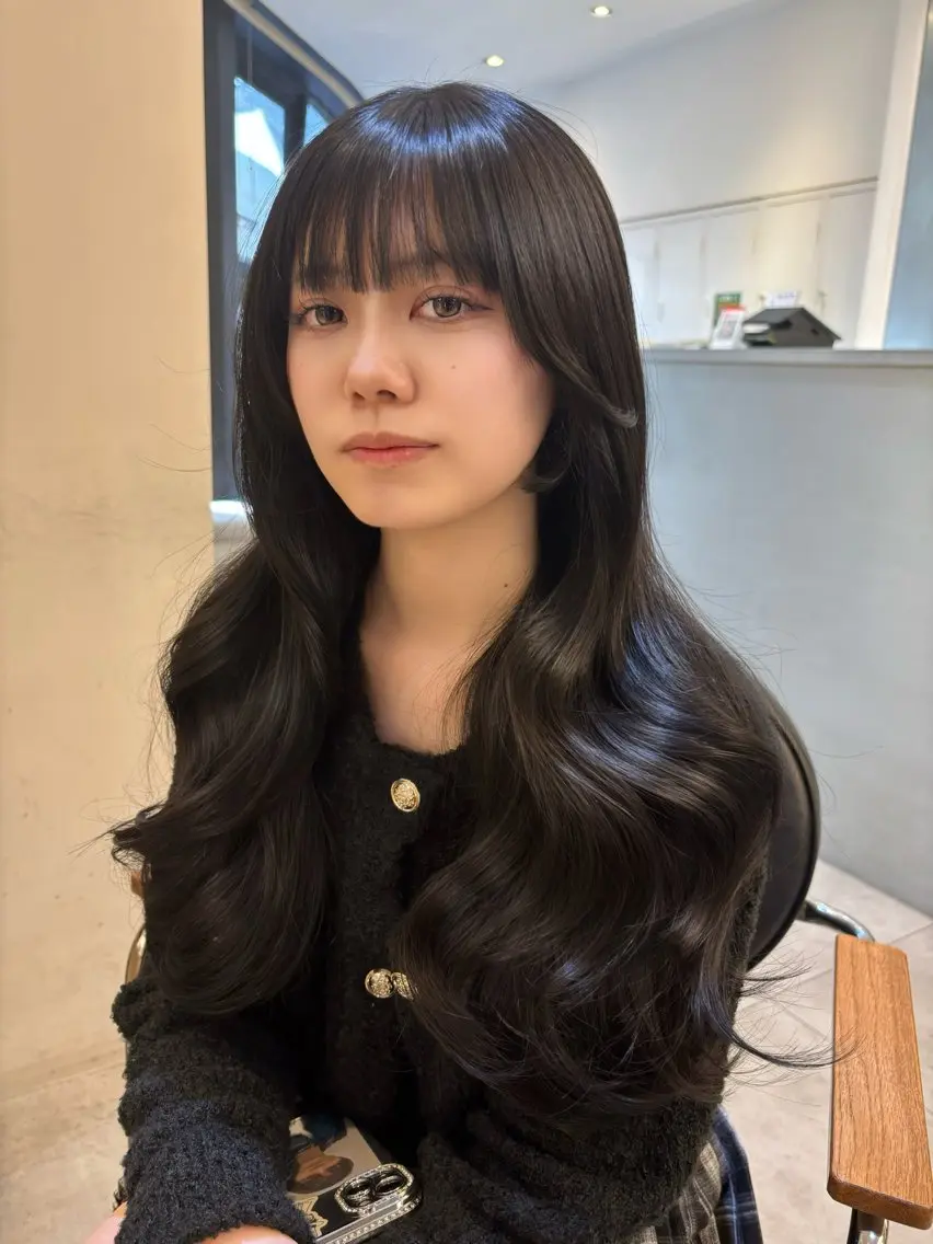 ロング 韓国風ヘア ヘアカラー トリートメント 🍀祥吾🍀レイヤー ✨透明感カラー✨のヘアスタイル