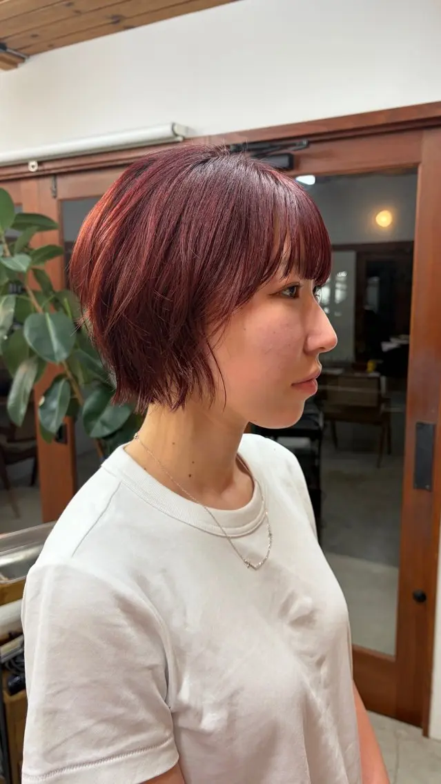 ショート ボブレイヤー ボブ レイヤーカット 杉本 涼音のヘアスタイル