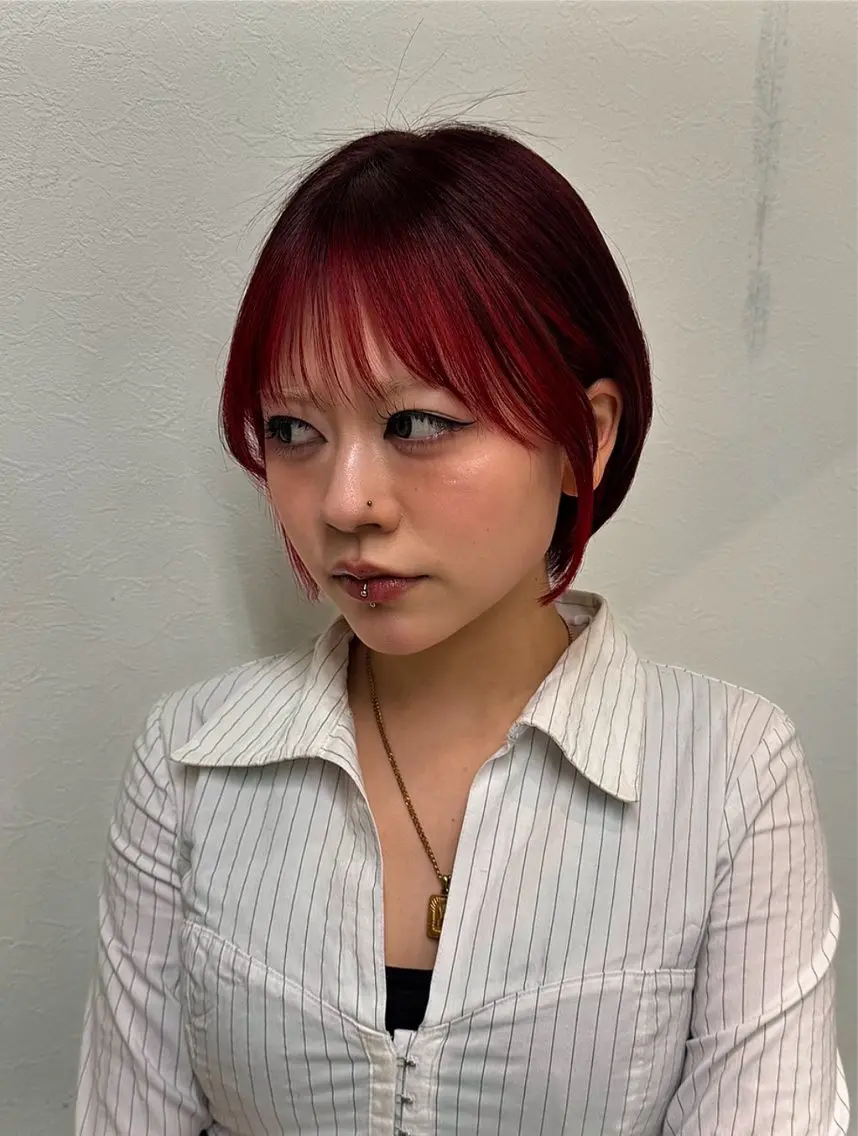 ミディアム カラー 【暖色カラー＋ブリー チ特化】💟まなみのヘアスタイル