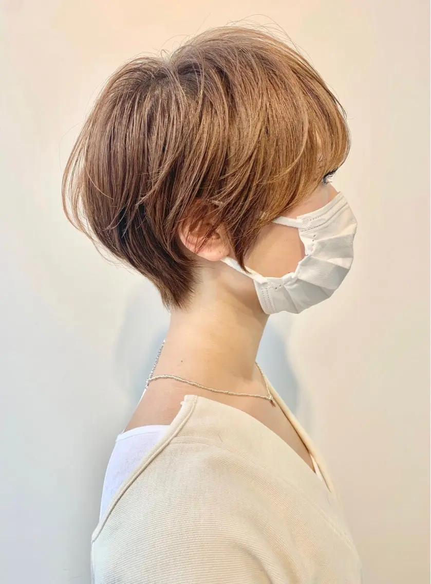 ショート カラー カット ヘアカラー トリートメント ⭐️小顔ショート⭐️ 大鷲拓海のヘアスタイル