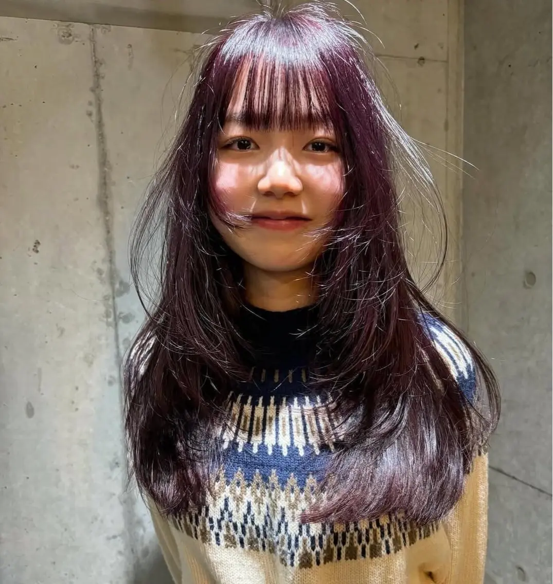 ロング カラー ヘアアレンジ キッズ デザインパーマ メンズカット 郁美のヘアスタイル