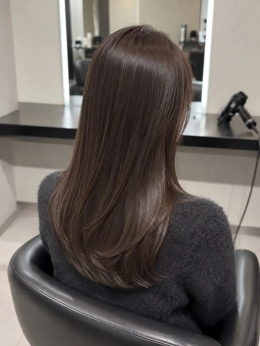 ミディアム カラー ブラウンカラー トリートメント 🌈ウルトワ水素 髪質改善naru🌈のヘアスタイル