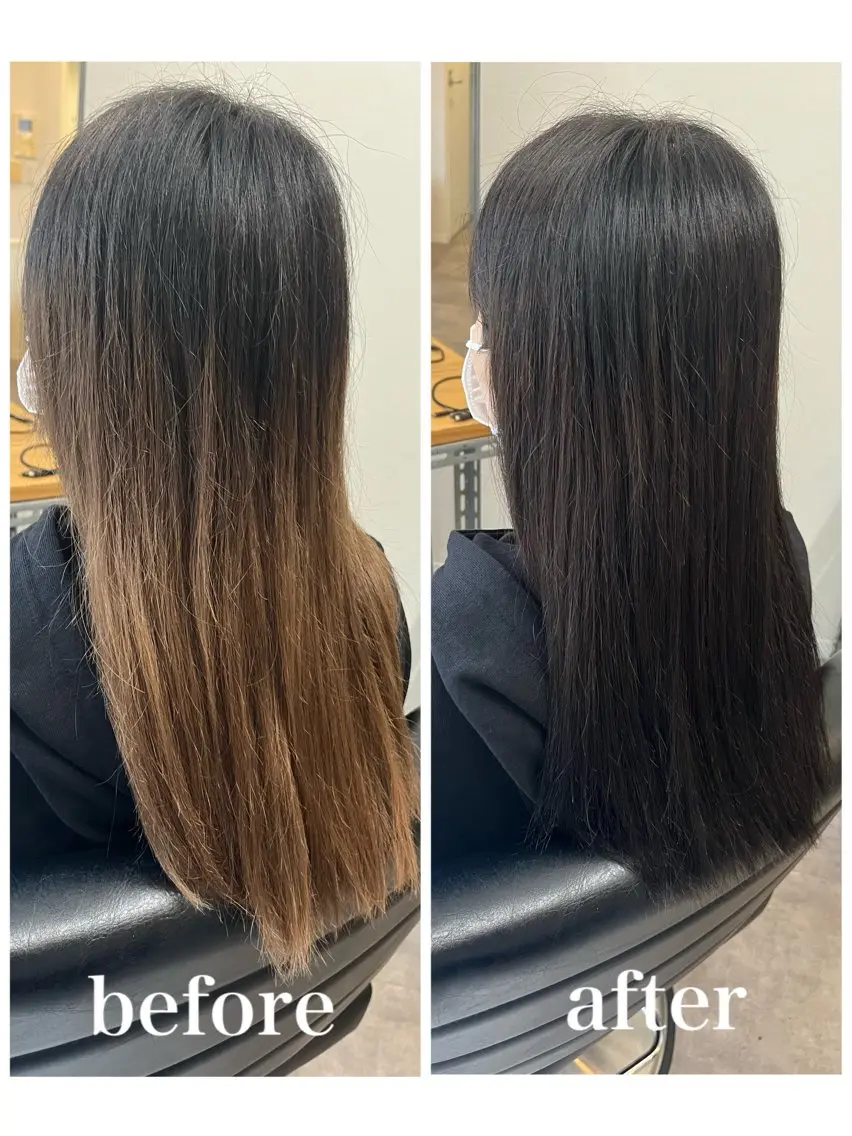 ロング カット ヘアカラー トリートメント OFF YUYAのヘアスタイル