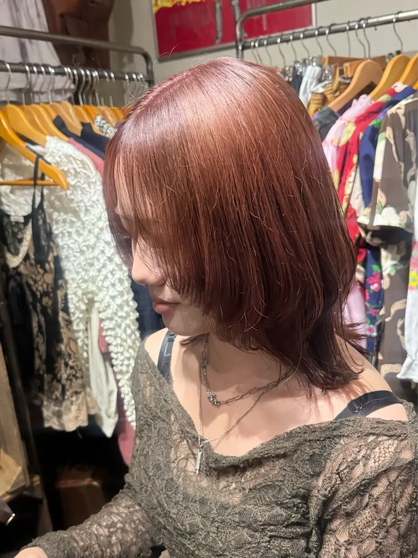 ミディアム カラー ブリーチ ブラウンカラー 透明感カラー ダブルカラー オレンジ カット ヘアカラー 4日空き◎髪質改善 misatoのヘアスタイル