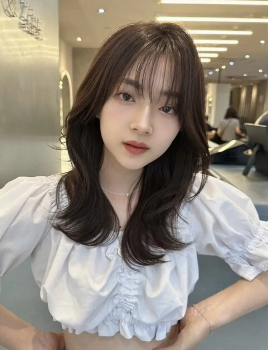 セミロング ヘアカラー トリートメント 縮毛矯正/艶感カラー /韓国/💗ホノカのヘアスタイル