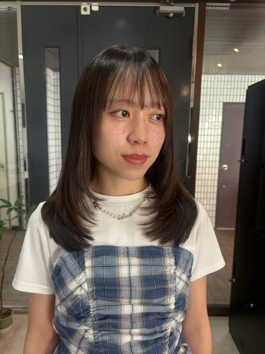 セミロング カラー レイヤーカット カット ヘアカラー トリートメント SHICUNE /ミホのヘアスタイル