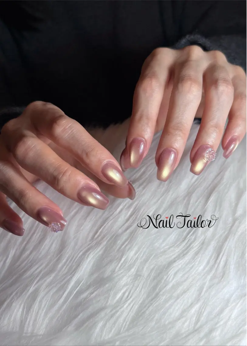 ネイル クリアネイル マグネットネイル オフィスネイル ハンドネイル NailTailor ネイルテイラーのネイルデザイン