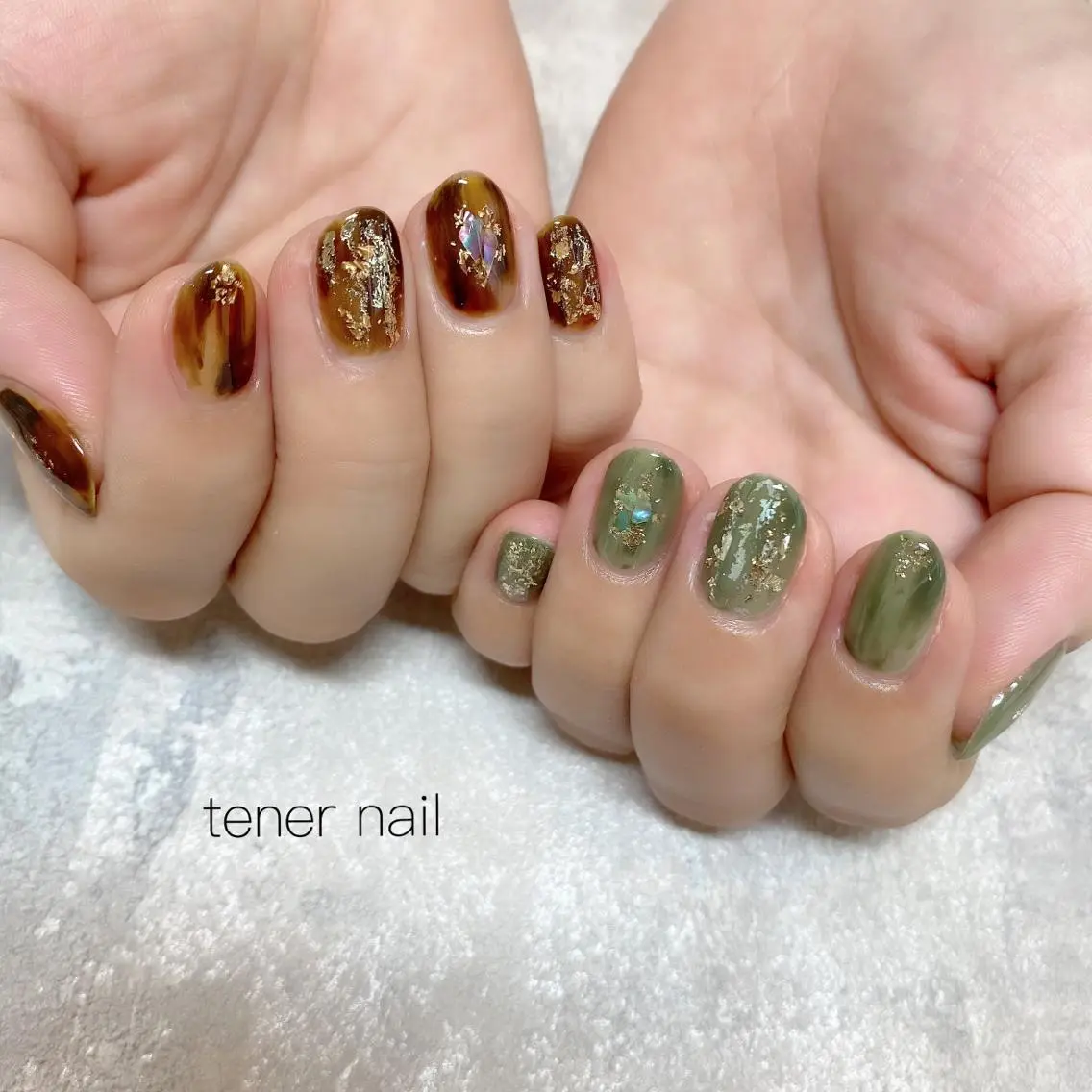 ネイル べっ甲ネイル ニュアンスネイル テネルネイル tener nailのネイルデザイン