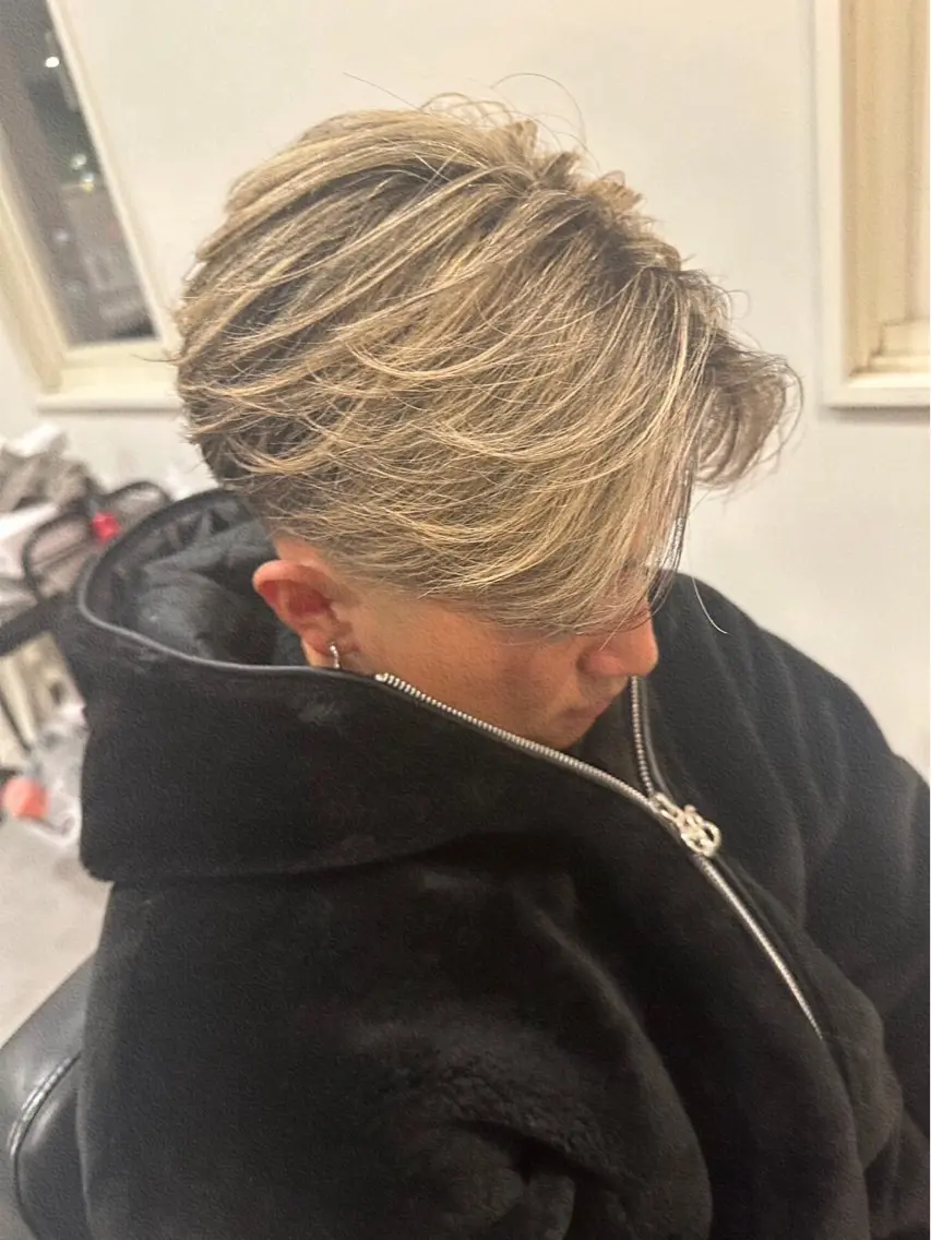 ミディアム カラー メンズ カット ヘアカラー トリートメント Joule 大分メンズのヘアスタイル