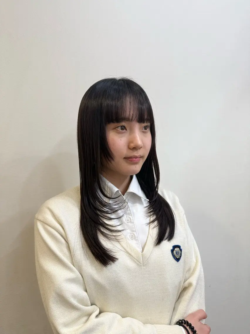 セミロング 顔周りカット レイヤーカット カット ayaka/暖色/ レイヤーカット🩰のヘアスタイル