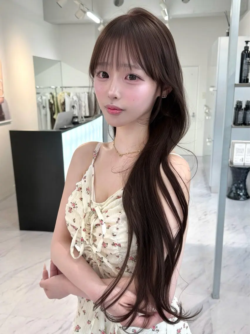 ロング カラー カット ヘアカラー トリートメント ヘアセット Rita/髪質改善/ ブリーチなしWカラーのヘアスタイル