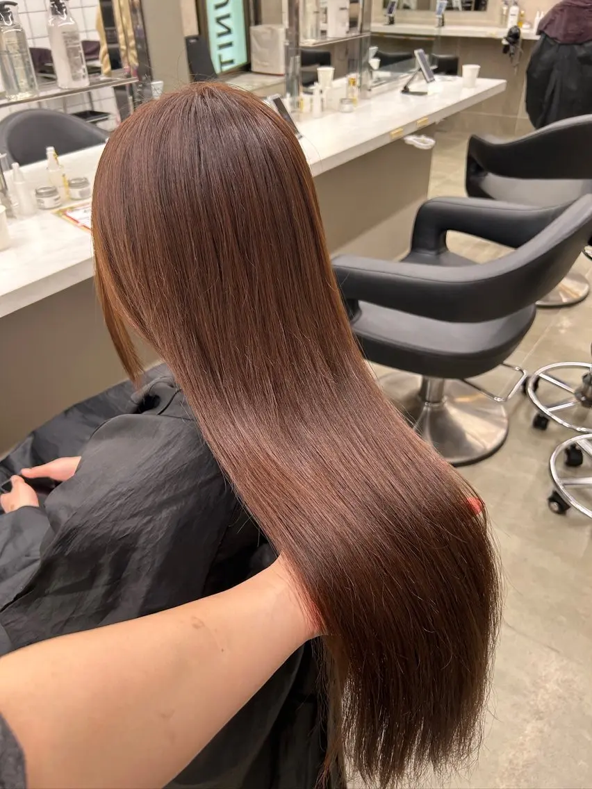 カラー ヘアカラー トリートメント ヘッドスパ ヘアセット 🥯縮毛/レイヤー/ ベージュヘア🥯のヘアスタイル