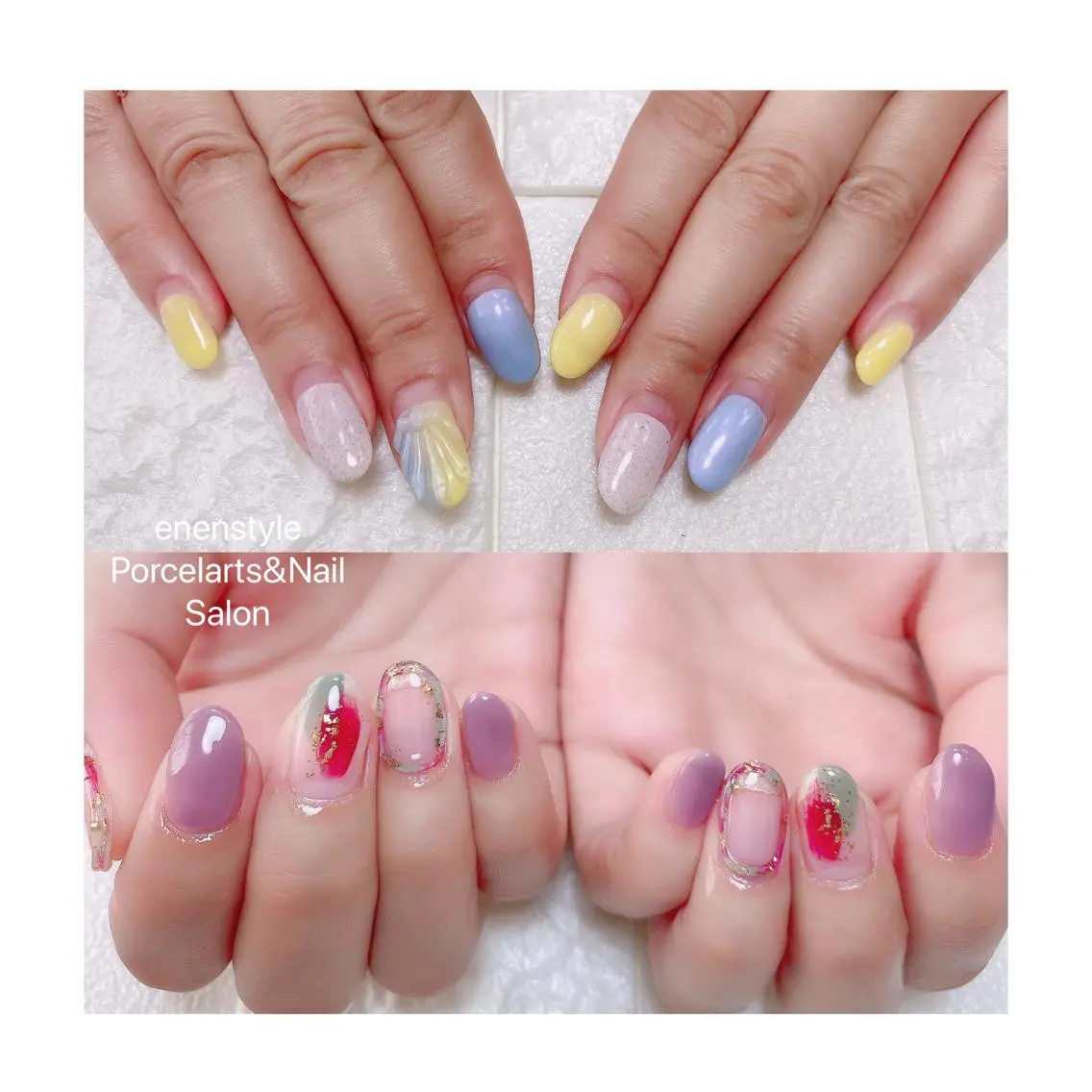 ミディアム ネイル ハンドネイル 🐾enen style 🐾のネイルデザイン