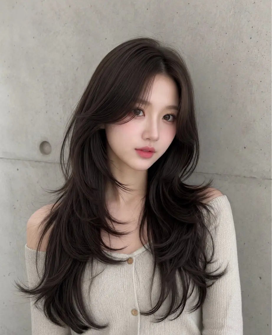 セミロング カラー ヘアアレンジ グレージュ くびれヘア 顔まわりレイヤー ハッシュカット 韓国風ヘア カット ヘアカラー トリートメント 🌫️大人韓国ヘア 🌫️naoyaのヘアスタイル