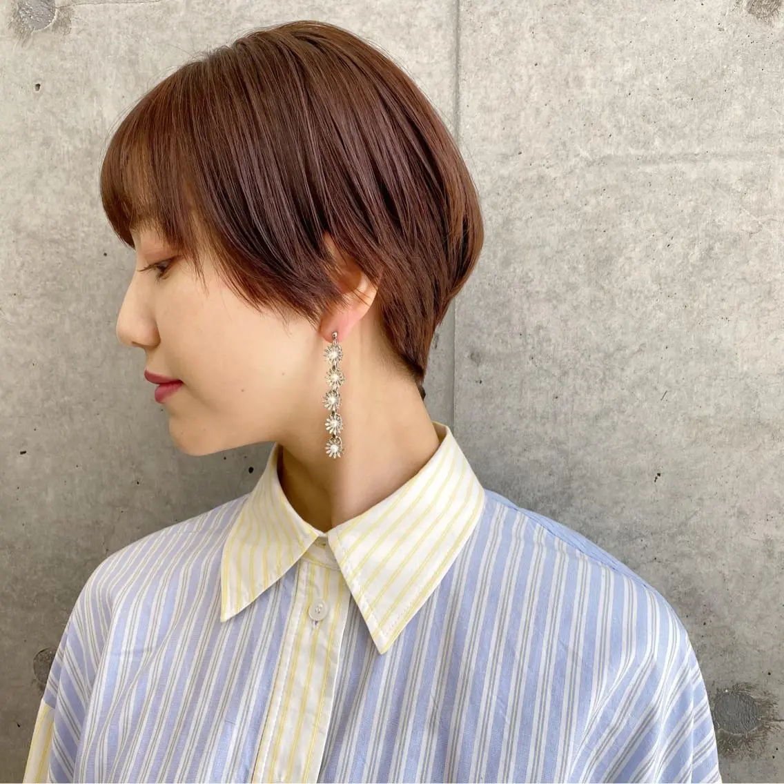 ショート カラー カシス オレンジ ショートヘア レイヤーカット🪽 MARINA🦩のヘアスタイル