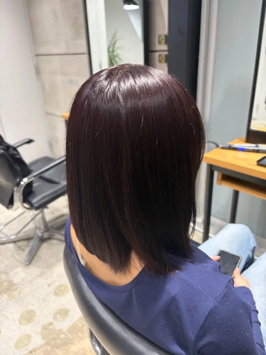 ミディアム カラー ヘアカラー トリートメント ナチュラルカラー/ ワンカラー/あんりのヘアスタイル