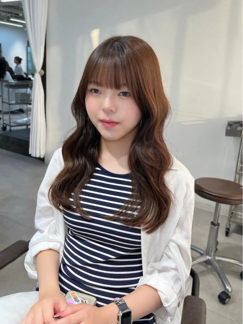 カラー ヘアアレンジ ブラウンカラー カット ヘアカラー 似合わせ顔まわり カット💛森尾真由美のヘアスタイル