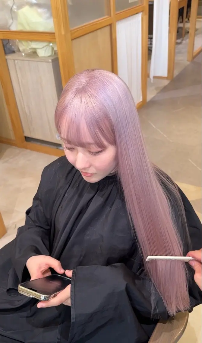 ロング カラー ハイトーンカラー ラベンダーカラー ラベンダーピンク ピンクカラー カット ヘアカラー トリートメント “ミニモ最高評価獲得 “代表"Kohei"のヘアスタイル
