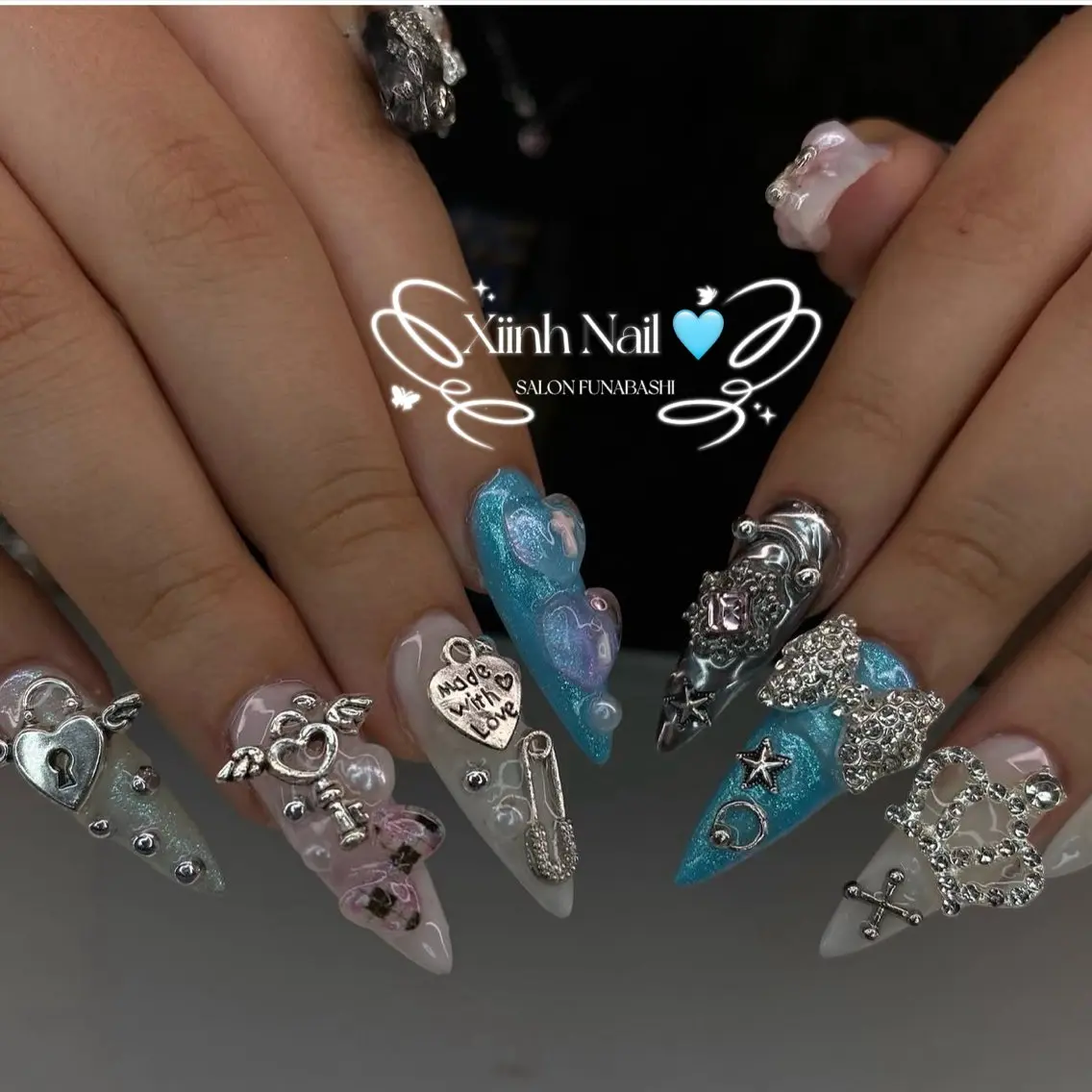 ネイル チークネイル 桜ネイル 長さ出し フットネイル ジェルネイル ハンドネイル XIINH NAIL SALONのネイルデザイン