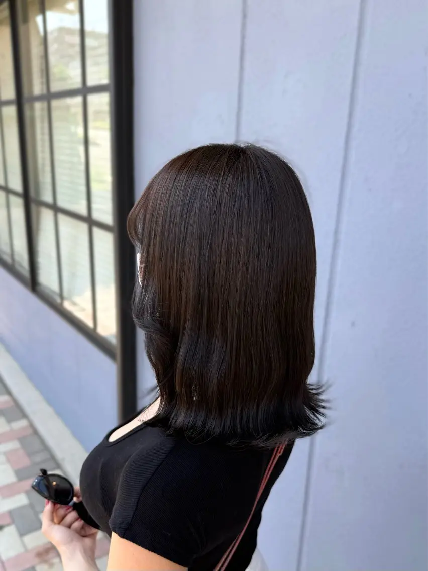 ミディアム ヘアカラー 福田 望実のヘアスタイル