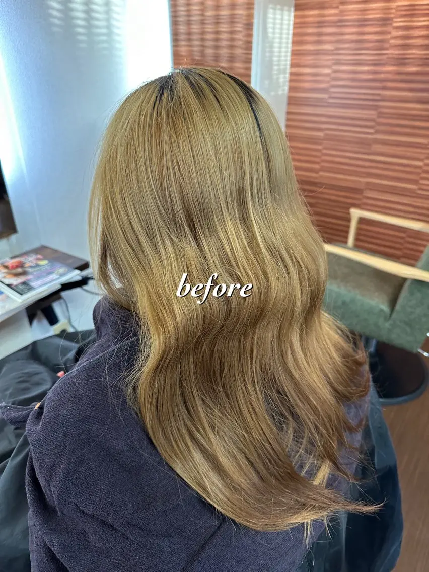 ロング カラー 黒髪 ブリーチ ブルーカラー ブルーブラック カット ヘアカラー 💜推しインナー カラー/菊池柊真💜のヘアスタイル