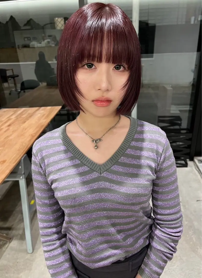 ショート カラー ボルドーカラー レイヤーカット 似合わせカット yuuna/ ハッシュカット🎀のヘアスタイル
