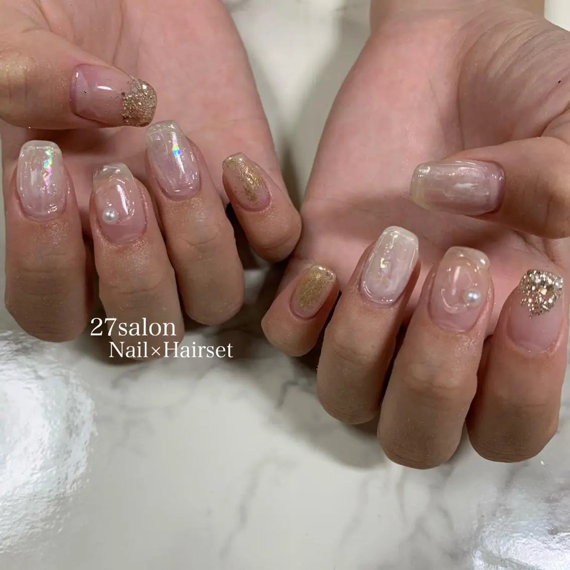 ネイル クリアネイル ハンドネイル 27salon yuinaのネイルデザイン