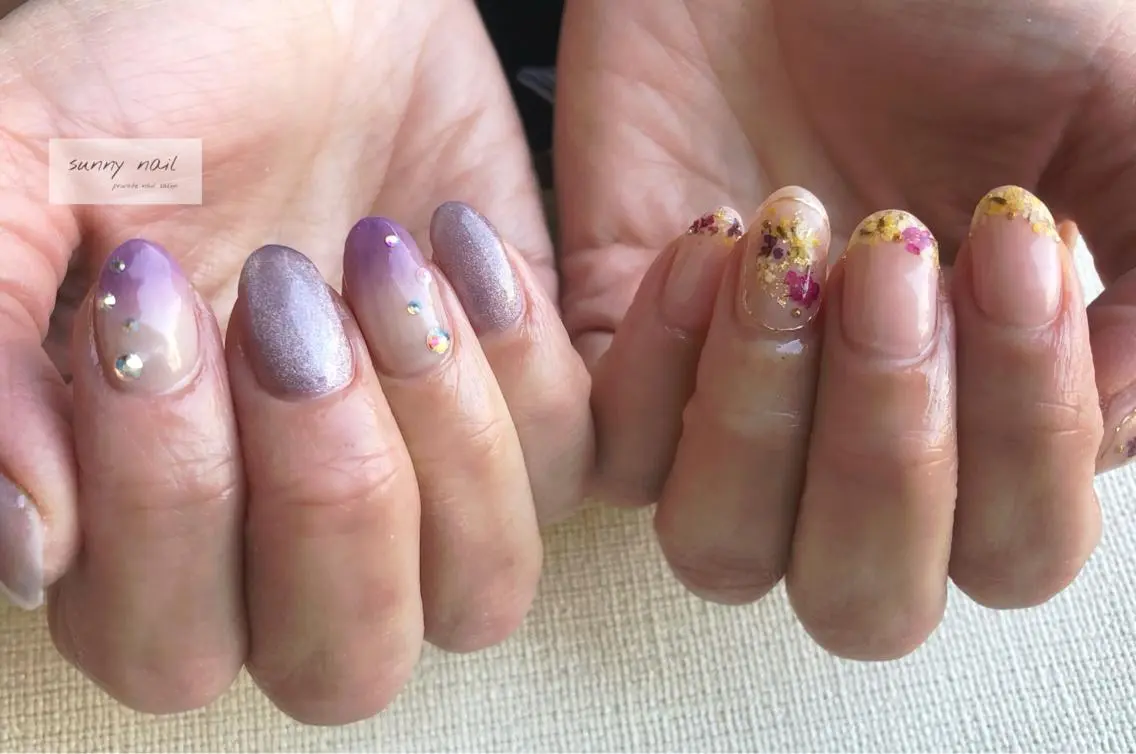 ネイル フレンチネイル ジェルネイル マグネットネイル ニュアンスネイル パラジェル sunny nailのネイルデザイン