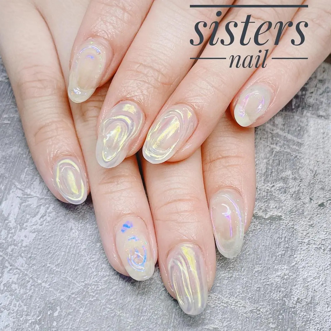 ネイル アートネイル オーロラネイル クリアネイル 氷ネイル・うるうるネイル ニュアンスネイル ハンドネイル ハンドケア sisters nail.fのネイルデザイン