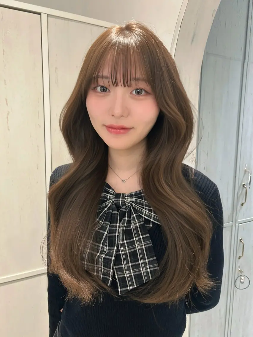 ロング カラー 透明感カラー カット ヘアカラー 【韓国ヘア×透明感 カラー】笹谷 莉未のヘアスタイル