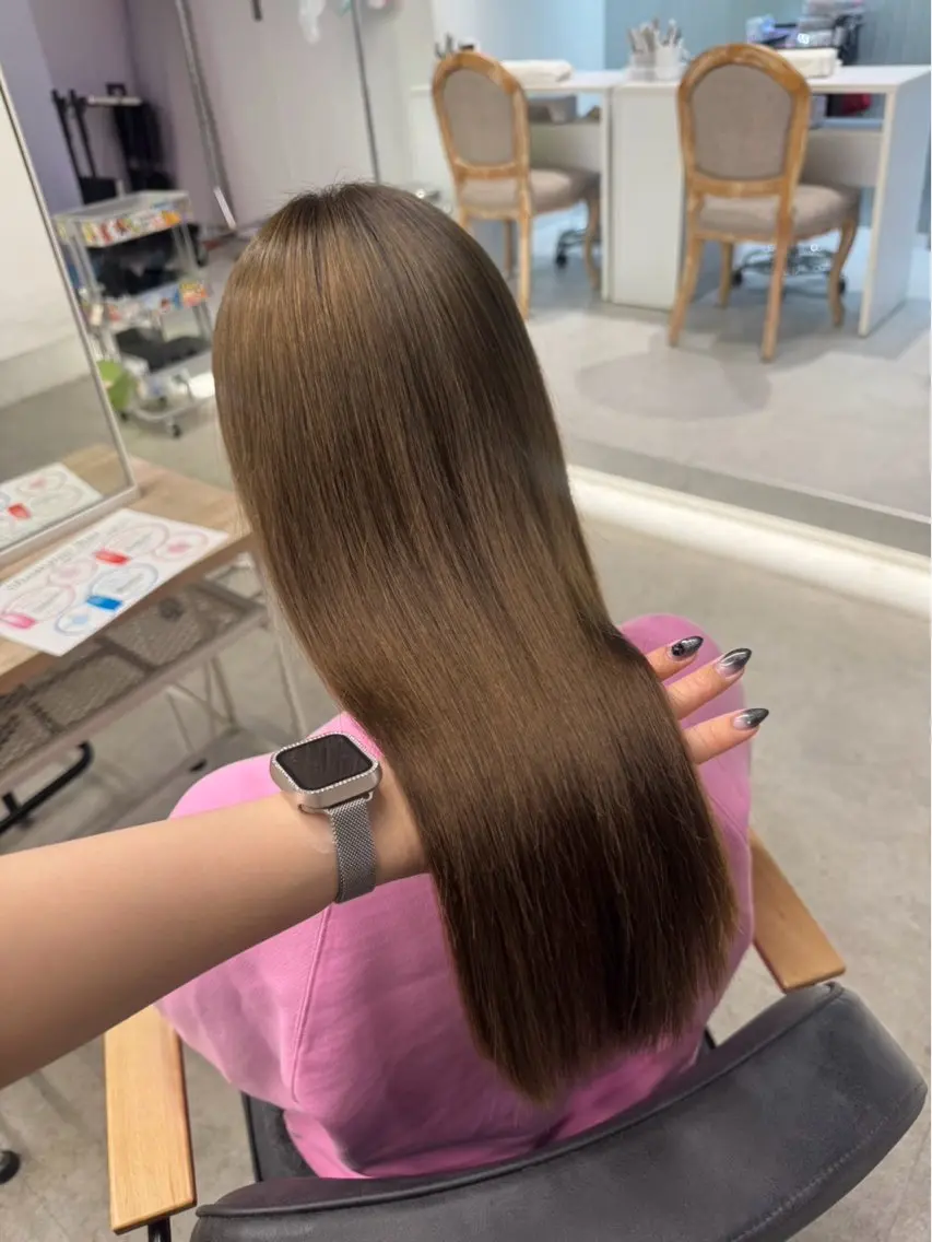 カラー ブリーチ ブラウンカラー ケアブリーチ デザインカラー ダブルカラー 酸性ストレート /ハイトーン/つばさのヘアスタイル