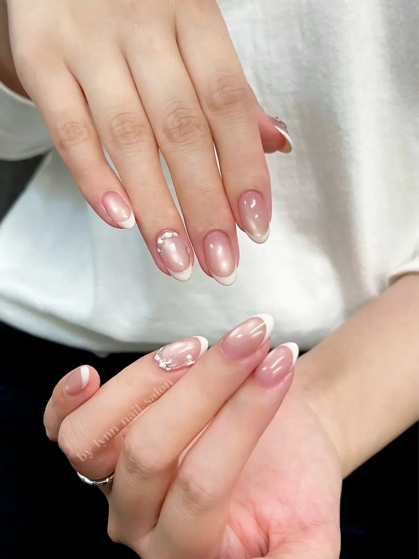 ネイル ハート 韓国ネイル オフィスネイル ワンカラーネイル シンプルネイル ハンドネイル Lynn_ Nailのネイルデザイン