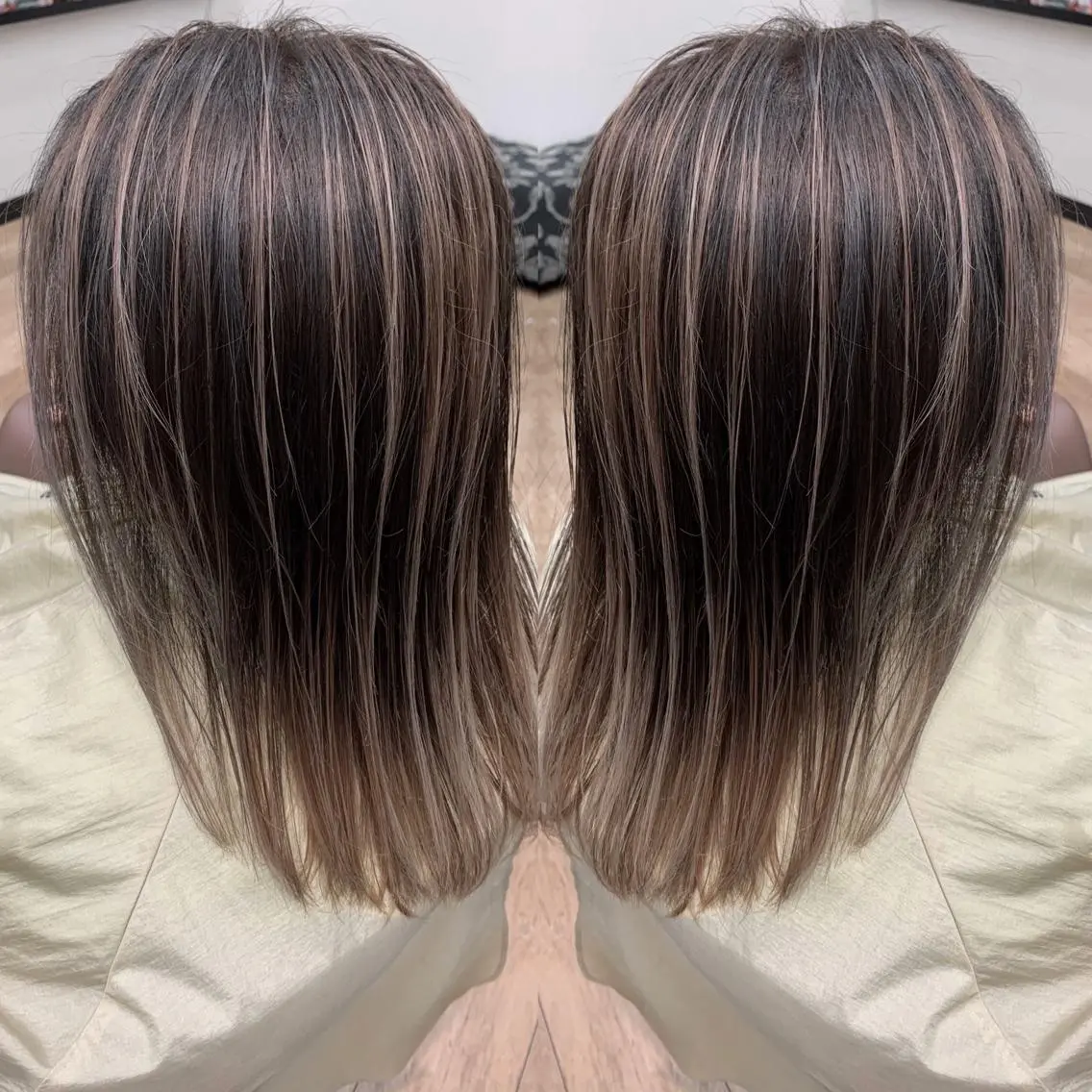 セミロング カラー 山本 貴弘のヘアスタイル