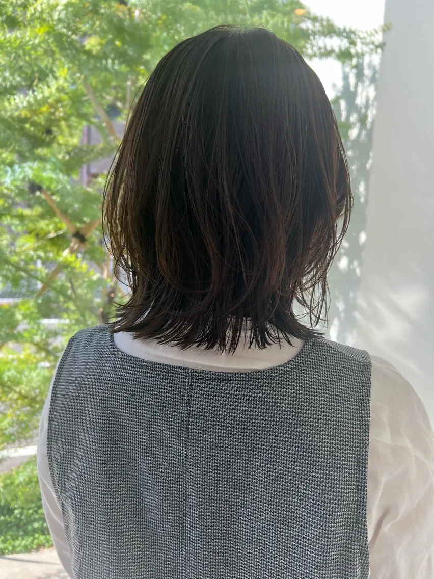 ミディアム カラー 透明感カラー ヘアカラー inchelsea ririkaのヘアスタイル